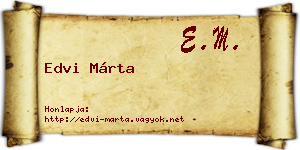 Edvi Márta névjegykártya