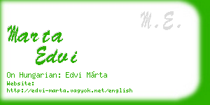 marta edvi business card